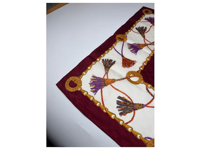 Céline Sciarpa vintage Celine monogramma viola bianca Bordò - vista 4