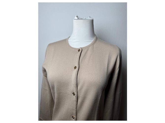 Vintage Gianni Versace Wollcardigan Beige M - Ansicht 12