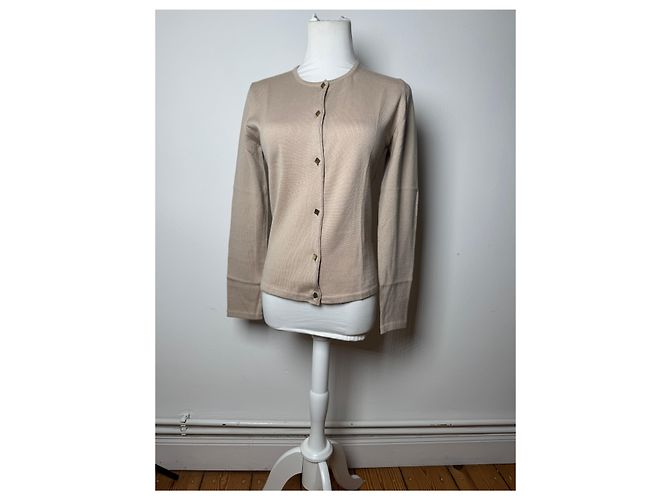 Vintage Gianni Versace Wollcardigan Beige M - Ansicht 2
