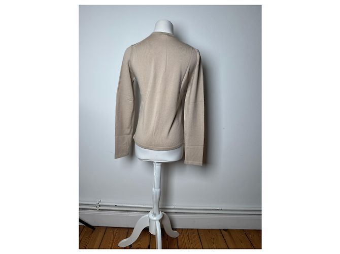 Vintage Gianni Versace Wollcardigan Beige M - Ansicht 4