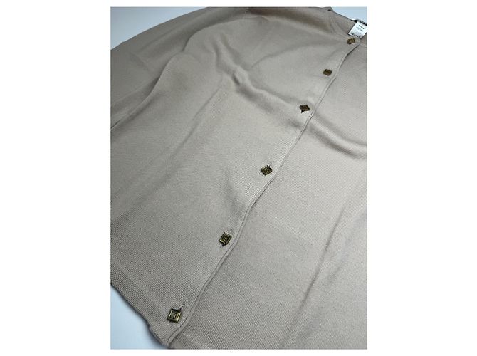 Vintage Gianni Versace Wollcardigan Beige M - Ansicht 7