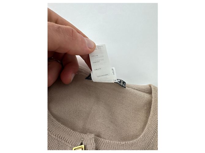 Vintage Gianni Versace Wollcardigan Beige M - Ansicht 9