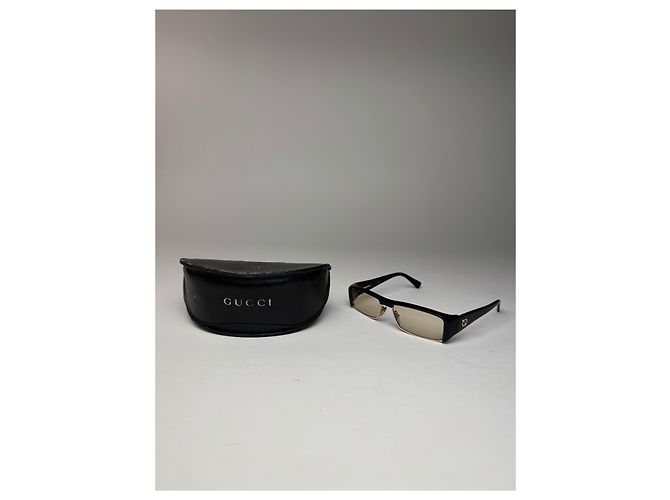 Occhiali da sole Gucci vintage neri e marroni Nero - vista 10
