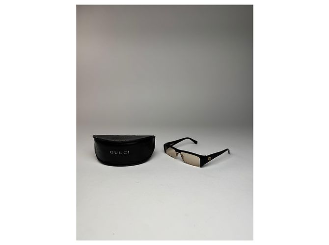 Occhiali da sole Gucci vintage neri e marroni Nero - vista 2