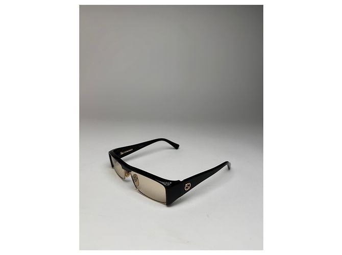 Occhiali da sole Gucci vintage neri e marroni Nero - vista 7