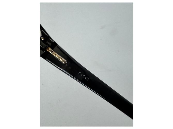 Occhiali da sole Gucci vintage neri e marroni Nero - vista 8