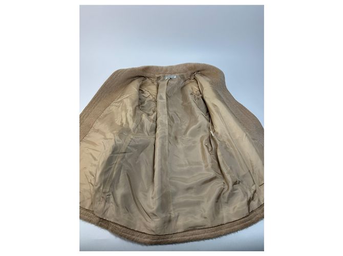 Vintage Givenchy Lama-Haar Mantel Beige M/L - Ansicht 11