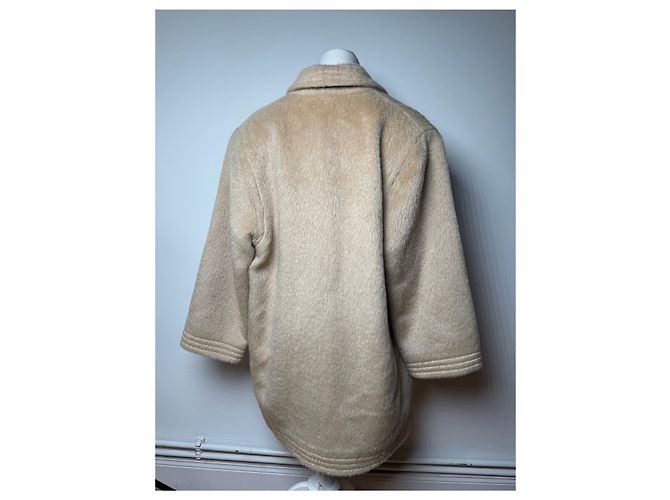 Vintage Givenchy Lama-Haar Mantel Beige M/L - Ansicht 13