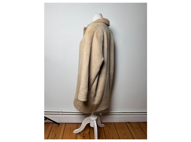 Vintage Givenchy Lama-Haar Mantel Beige M/L - Ansicht 2