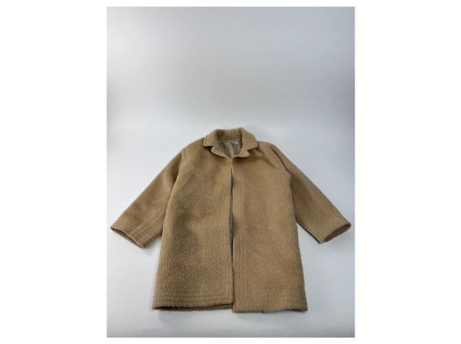 Vintage Givenchy Lama-Haar Mantel Beige M/L - Ansicht 4