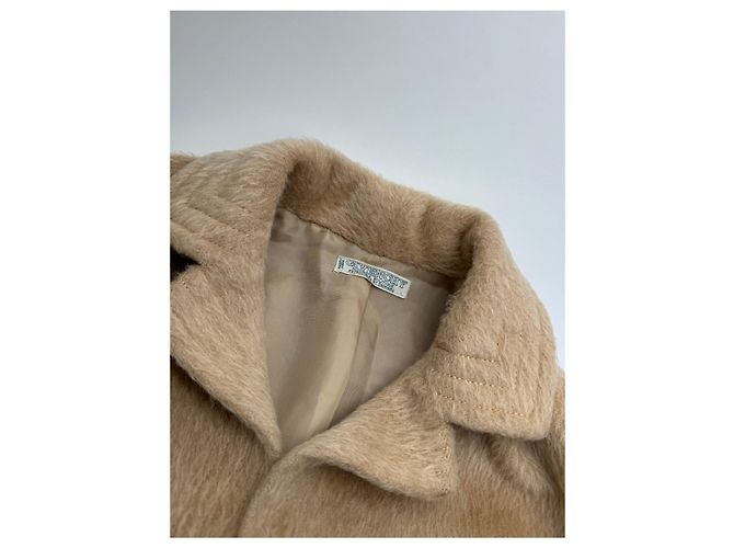 Vintage Givenchy Lama-Haar Mantel Beige M/L - Ansicht 5