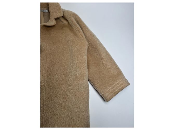 Vintage Givenchy Lama-Haar Mantel Beige M/L - Ansicht 6