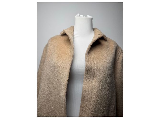 Vintage Givenchy Lama-Haar Mantel Beige M/L - Ansicht 7