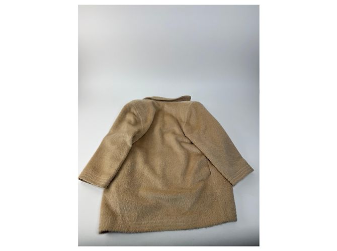 Vintage Givenchy Lama-Haar Mantel Beige M/L - Ansicht 8