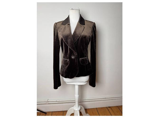 Vintage Courreges Samtblazer braun 40/L - Ansicht 14