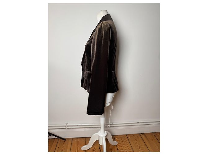 Vintage Courreges Samtblazer braun 40/L - Ansicht 2