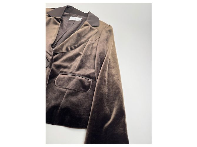 Vintage Courreges Samtblazer braun 40/L - Ansicht 7