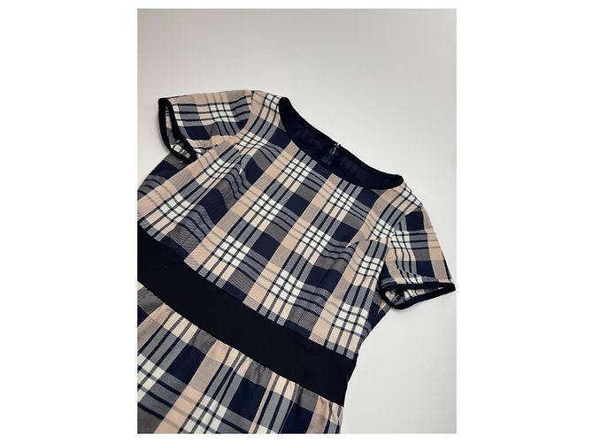 Vintage Courreges Karodress in Weiß, Grau und Schwarz - Ansicht 5