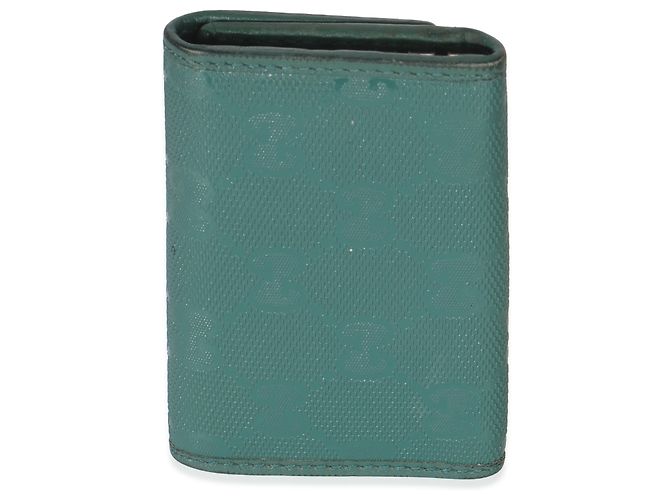 Portachiavi in pelle GG embossata verde Gucci - vista 2