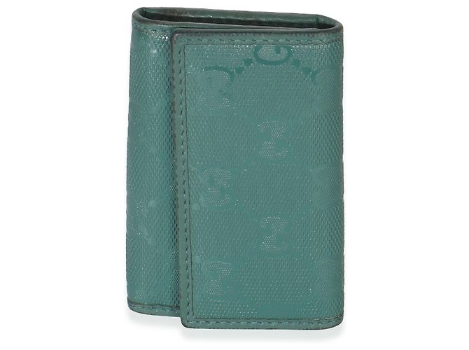 Portachiavi in pelle GG embossata verde Gucci - vista 5