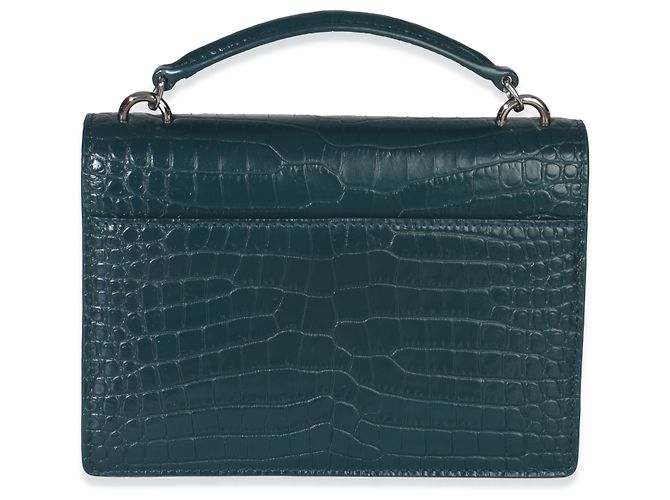 Cartera de cadena Monogram Sunset en piel de ternera con estampado de cocodrilo teal de Saint Laurent - Ansicht 2