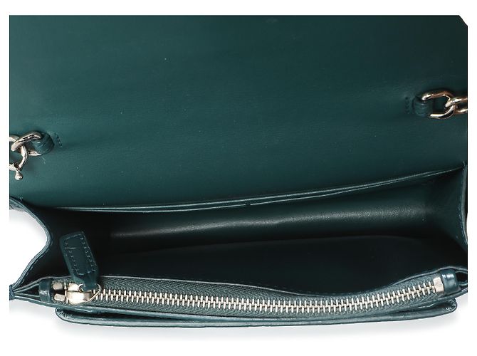 Cartera de cadena Monogram Sunset en piel de ternera con estampado de cocodrilo teal de Saint Laurent - Ansicht 5
