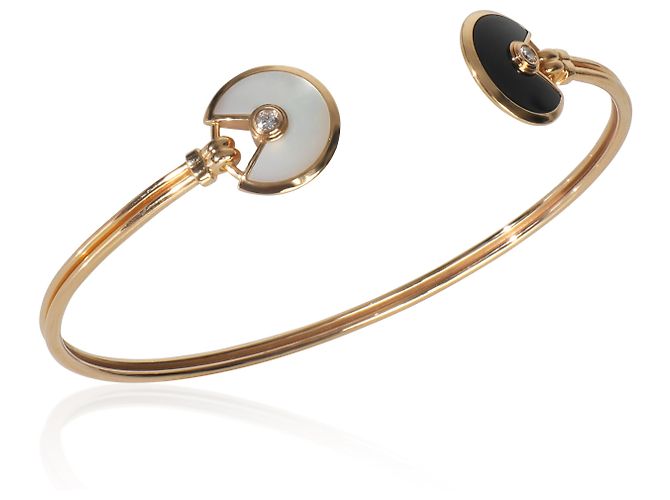 Bracciale Amulette de Cartier in oro rosa, madreperla e onice - vista 2