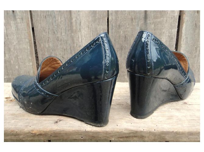Avril Gau Keilslipper Blau Lackleder 37 - Ansicht 4