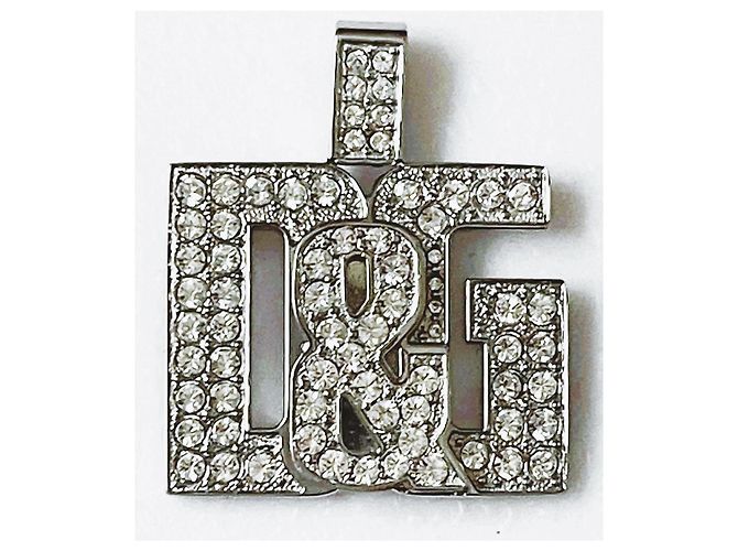 Iconico collier DOLCE & GABBANA “Overlap” cordino camoscio nero e sawarovski Argento - vista 6