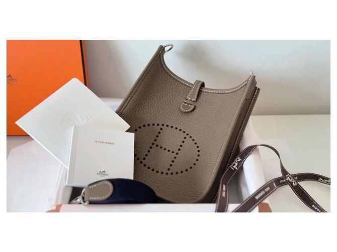 Hermès Évelyne etoupe PHW Blu Taupe - vista 4