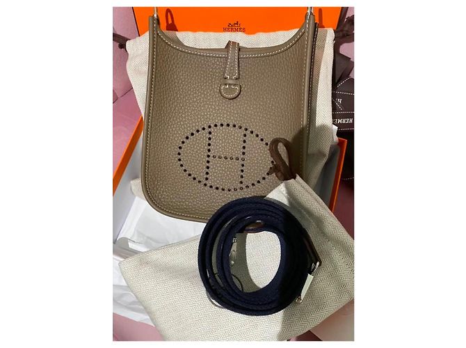 Hermès Évelyne etoupe PHW Blu Taupe - vista 7