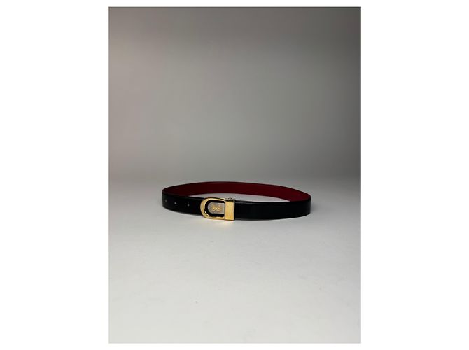 Céline Cinto de couro vintage Celine Paris preto - vista 4