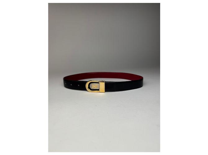 Céline Cinto de couro vintage Celine Paris preto - vista 7