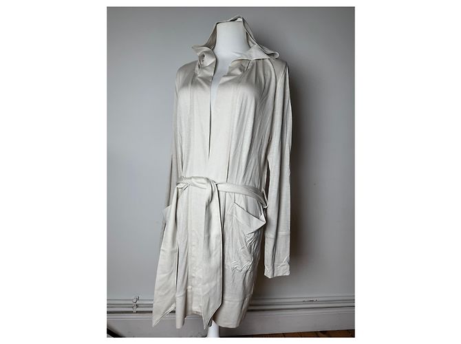 Vintage Courreges Mantel Weiß M Beige - Ansicht 12