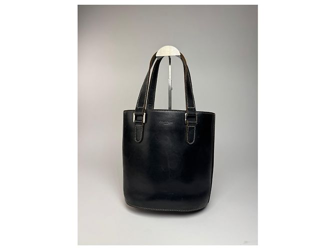 Vintage Courreges Leder Eimer Tasche Schwarz - Ansicht 13
