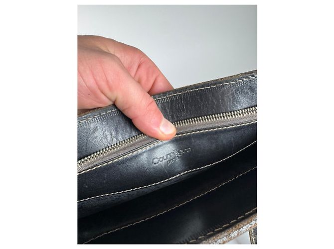 Vintage Courreges Leder Eimer Tasche Schwarz - Ansicht 4
