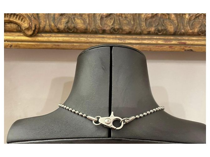 Colar icônico DOLCE & GABBANA com pingente 'corneta' da sorte branco Prata - vista 10