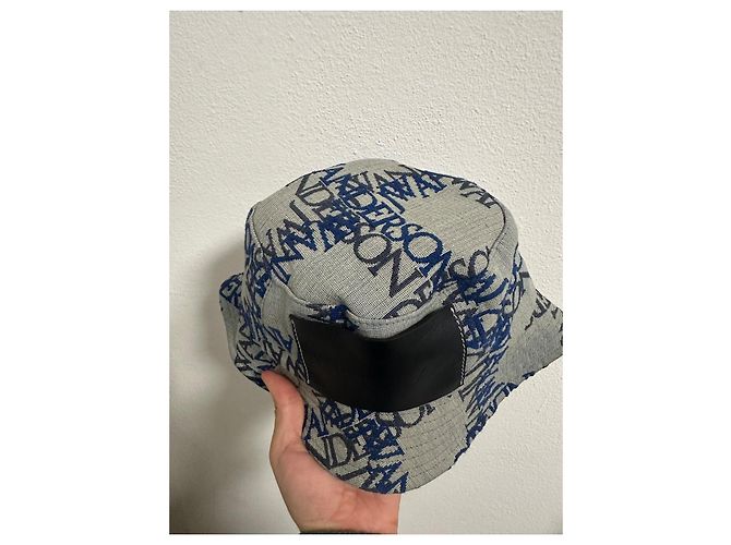 Cappello bucket JW Anderson Nero Blu Grigio - vista 3