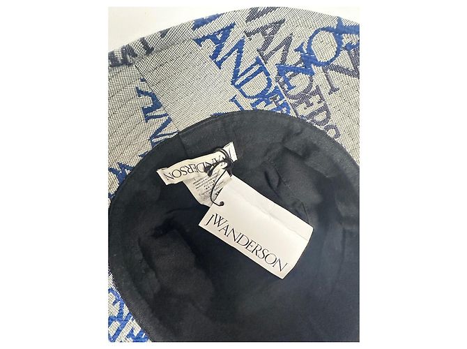 Cappello bucket JW Anderson Nero Blu Grigio - vista 5