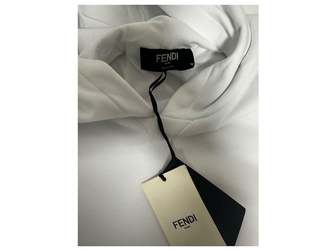 Fendi White FF Hoodie Brown Black - view 11