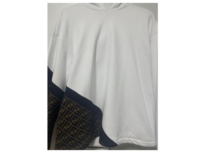Fendi White FF Hoodie Brown Black - view 3