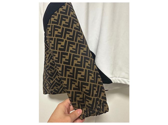 Fendi White FF Hoodie Brown Black - view 4