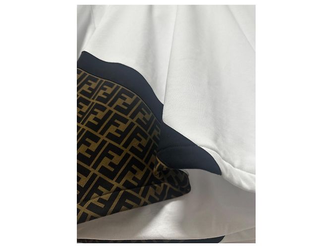 Fendi White FF Hoodie Brown Black - view 5