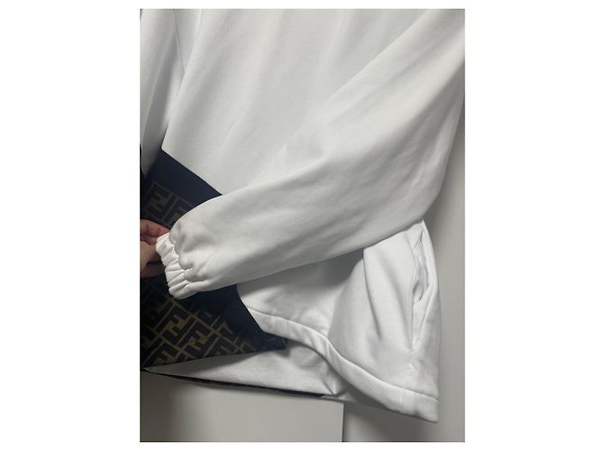 Fendi White FF Hoodie Brown Black - view 6
