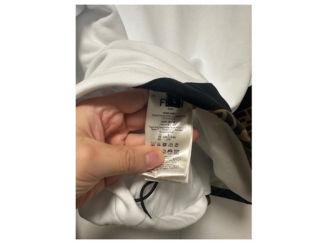 Fendi White FF Hoodie Brown Black - view 8