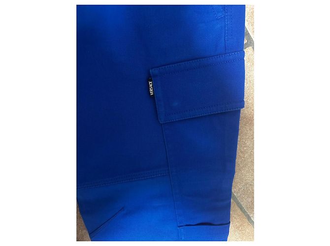 Pantaloni Cargo Blu Versace - vista 7