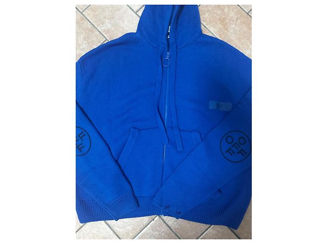 Off White Off-White Blaue Strickjacke mit Reißverschluss - Ansicht 3