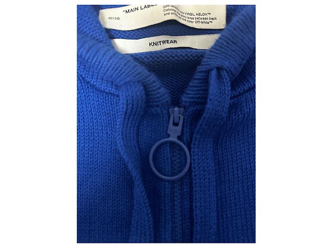 Off White Off-White Blaue Strickjacke mit Reißverschluss - Ansicht 6