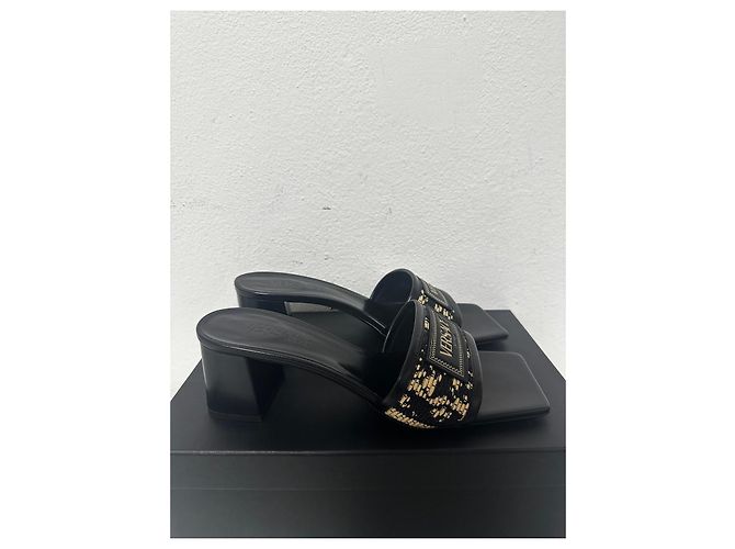 Mules Barocco Theia di Versace Nero D'oro Arancione - vista 3