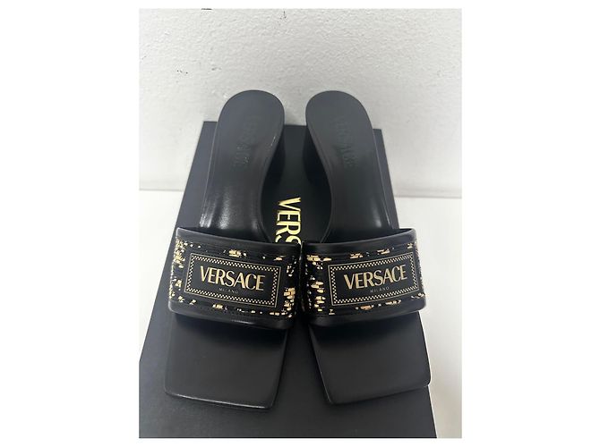 Mules Barocco Theia di Versace Nero D'oro Arancione - vista 4